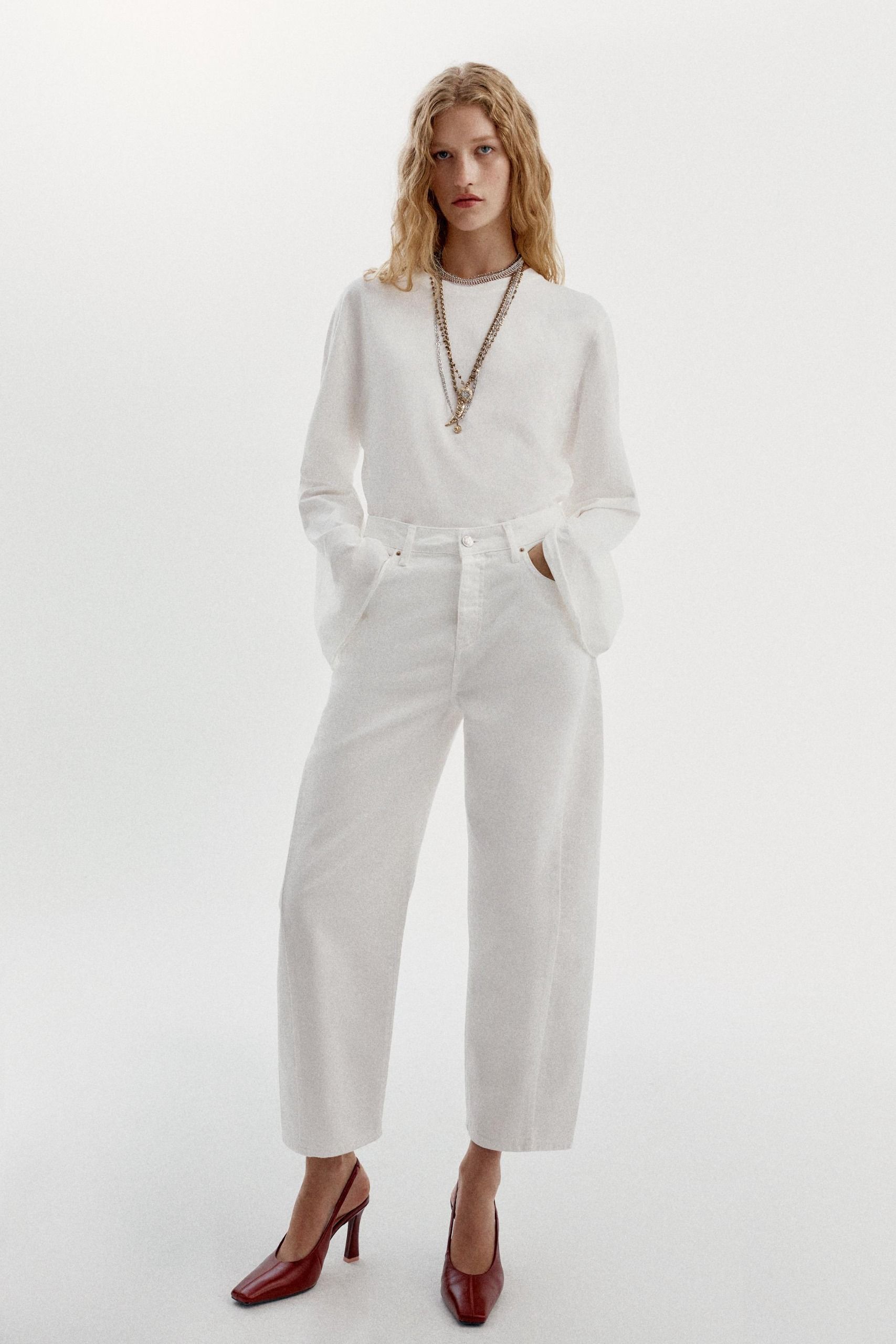 Z1975 High-Waist Barrel Jeans - White - 4