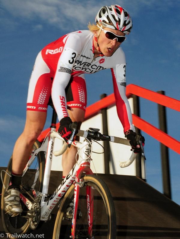 Sue Butler (River City Bicycles) descending the flyover