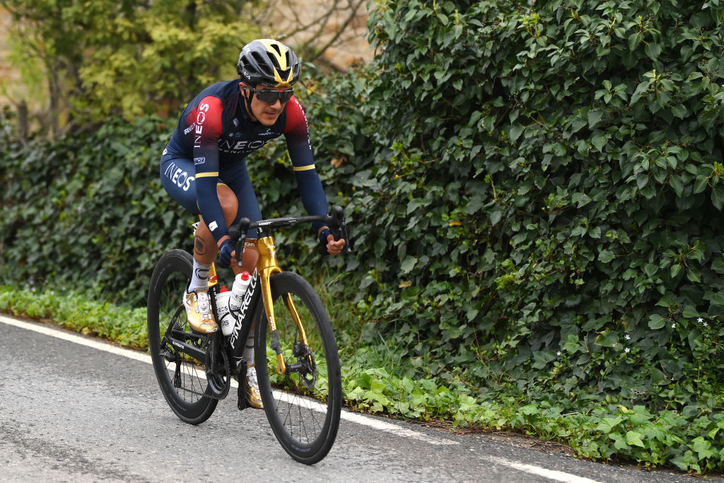 SANT FELIU DE GUIXOLS SPAIN MARCH 21 Richard Carapaz of Ecuador and Team INEOS Grenadiers attacks during the 101st Volta Ciclista a Catalunya 2022 Stage 1a 171km stage from Sant Feliu de Guxols to Sant Feliu de Guxols VoltaCatalunya101 WorldTour on March 21 2022 in Sant Feliu de Guixols Spain Photo by David RamosGetty Images