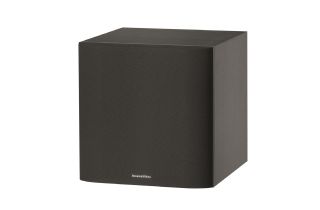 A black B&W ASW610 subwoofer on a white background