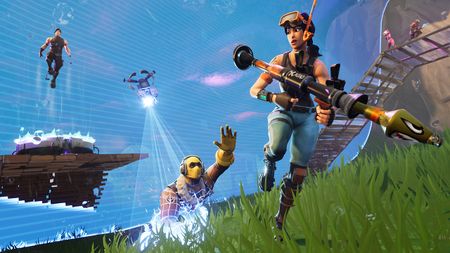 Fortnite Battle Royale with the ring closing in and taking people out