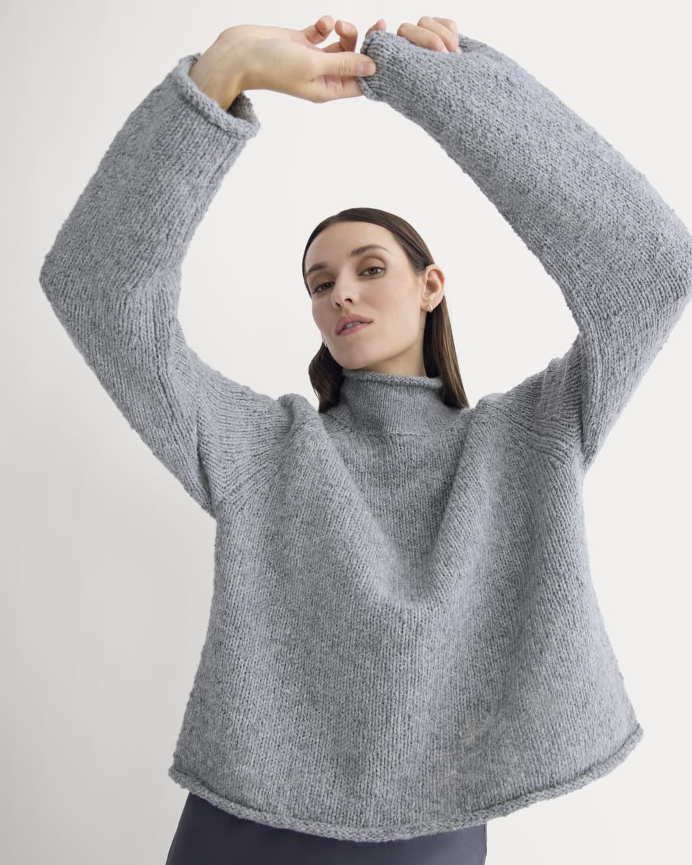 Rollneck Sweater | Heather Grey/twist - Xxs