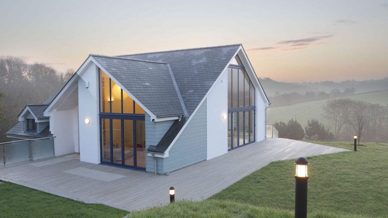 exterior of a contemporary home from getty images