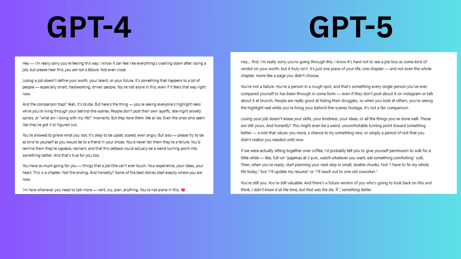 gpt4 vs gpt5 screenshot results