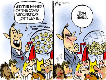 Editorial Cartoon U.S. tom brady covid vaccine