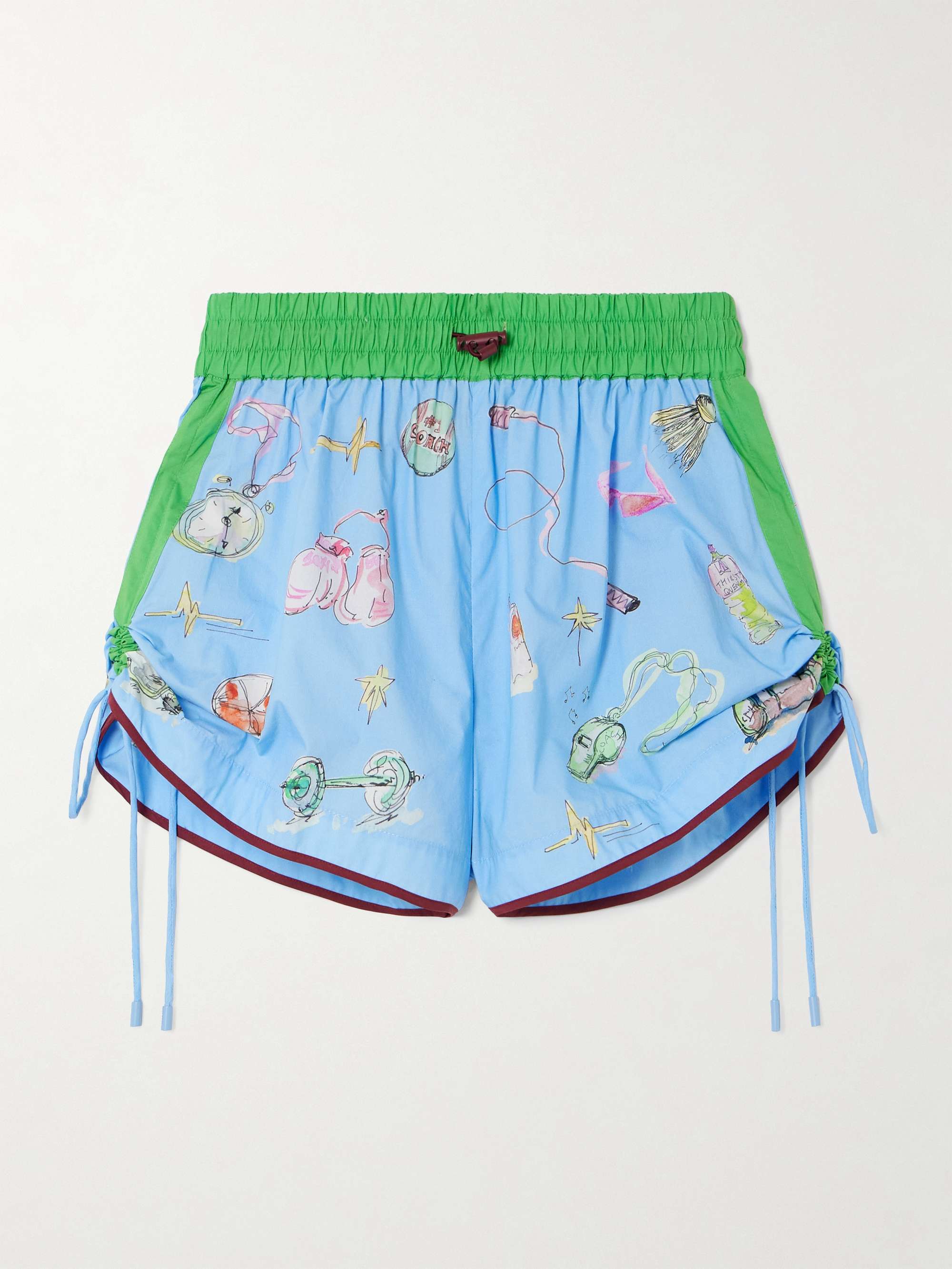 + Anouk Colantoni Printed Organic Cotton-Poplin Shorts
