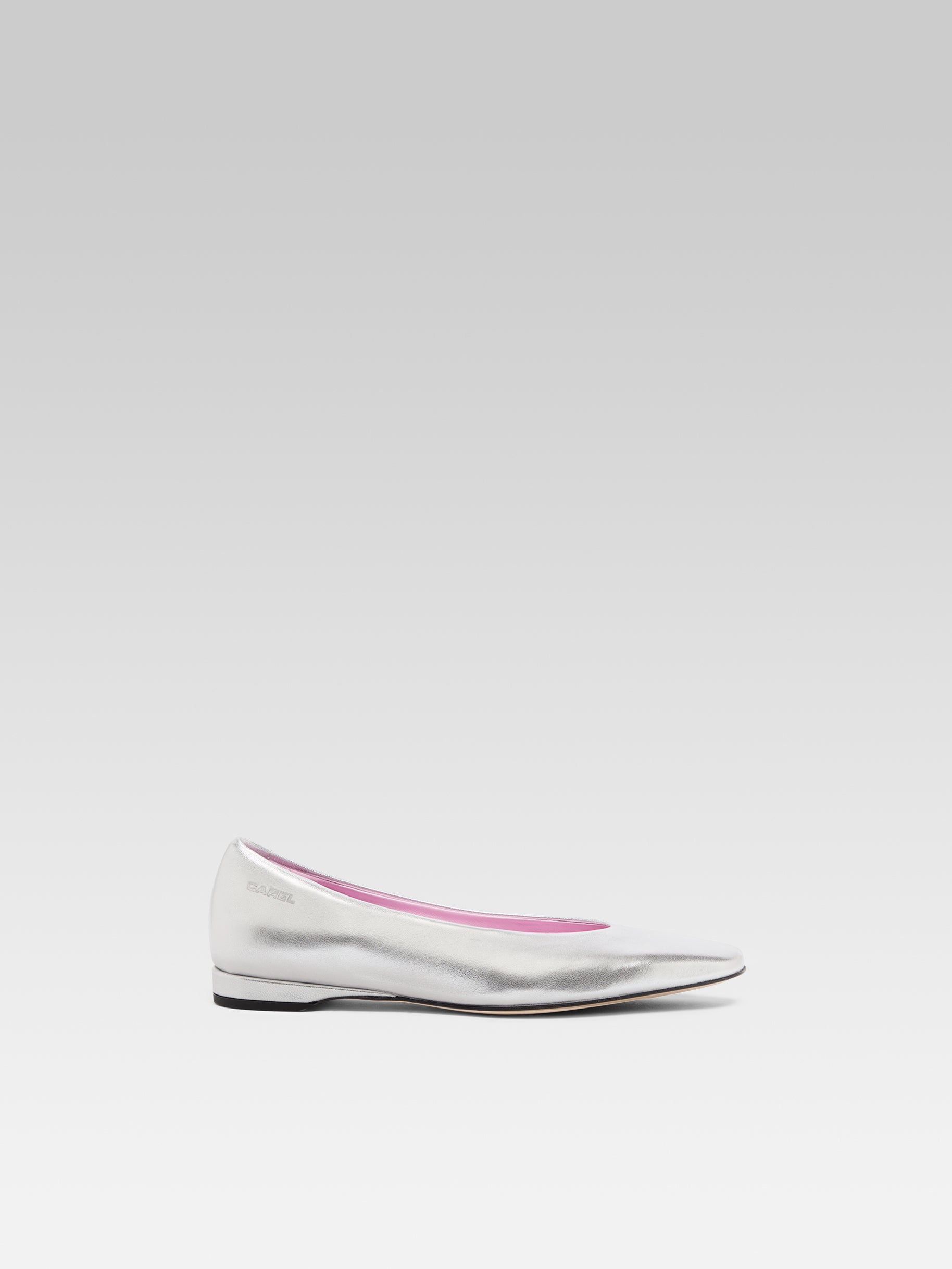 Emilia - Silver Laminated Leather Ballet Flats