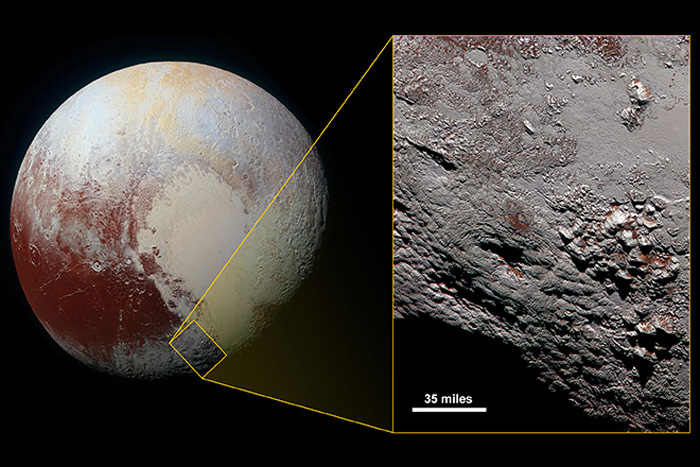 Wright Mons cryovolcano on Pluto