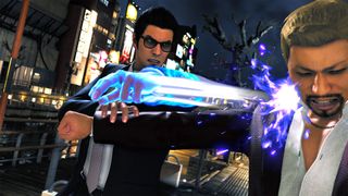 Kiryu launches a powerful melee attack