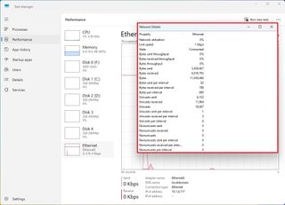 Task Manager network details