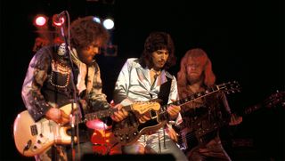 Bachman-Turner Overdrive performing at the Hammersmith Odeon in London, circa 1975