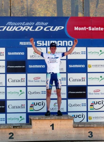 Gerhard Kerschbaumer (TX Active Bianchi) on the podium