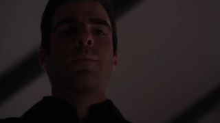 A close up of Zachary Quinto as Sylar looking menacing in Heroes.