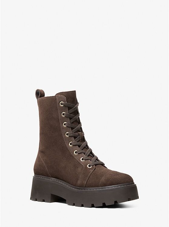 Michael Kors Blake Suede Combat Boots