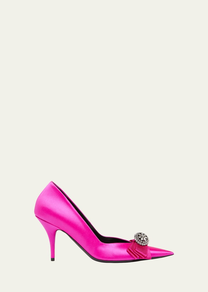 110mm Avenue Palazzo Embellished Satin Pumps