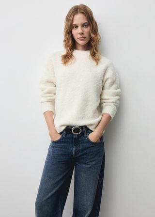 Cotton-Linen Round-Neck Knitted Sweater - Women | Mango Usa