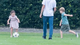 Prince George and Princess Charlotte attend The King Power Royal Charity Polo Day at Billingbear Polo Club on July 10, 2019 in Wokingham, England