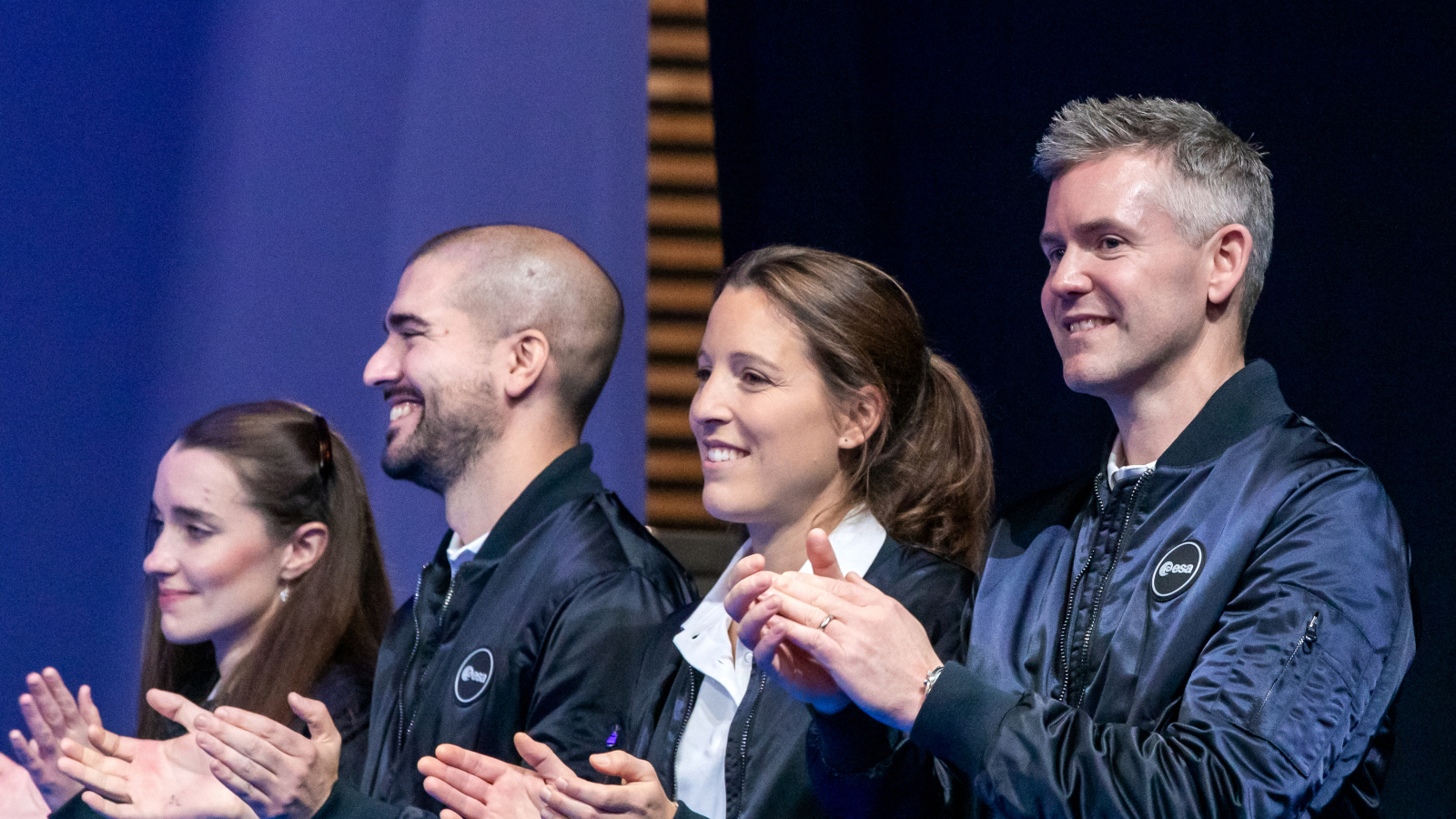 McFall (far right) joined ESA in 2022. This photo shows him alongside some of his fellow Class of 2022 astronauts at an event in Paris the same year.