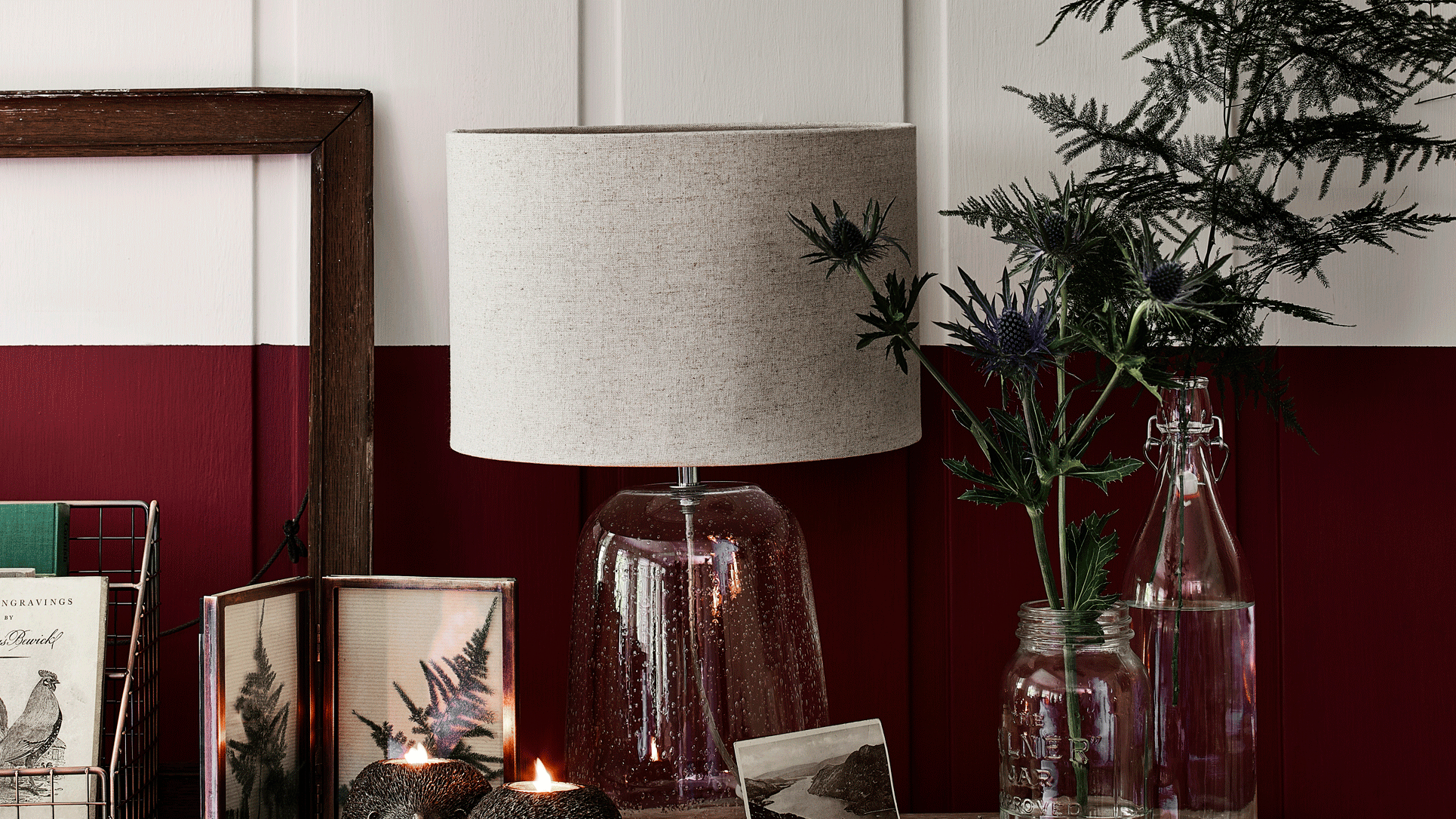 Argos lighting sale grey lampshade glass base