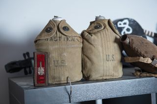 A thirst for memorabilia: US army water bottles and canvas covers