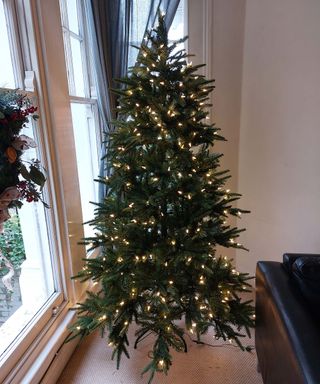 pre-lit artificial christmas tree