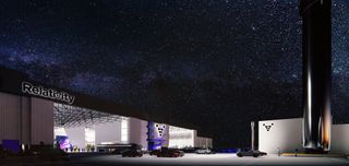 A rendering of Relativity Space's future factory space in Long Beach, California.