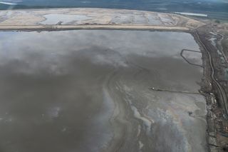 Tailings ponds from tar sands operations in Alberta, Canada.