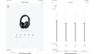 Edifier WH950NB review; screens from an EQ app