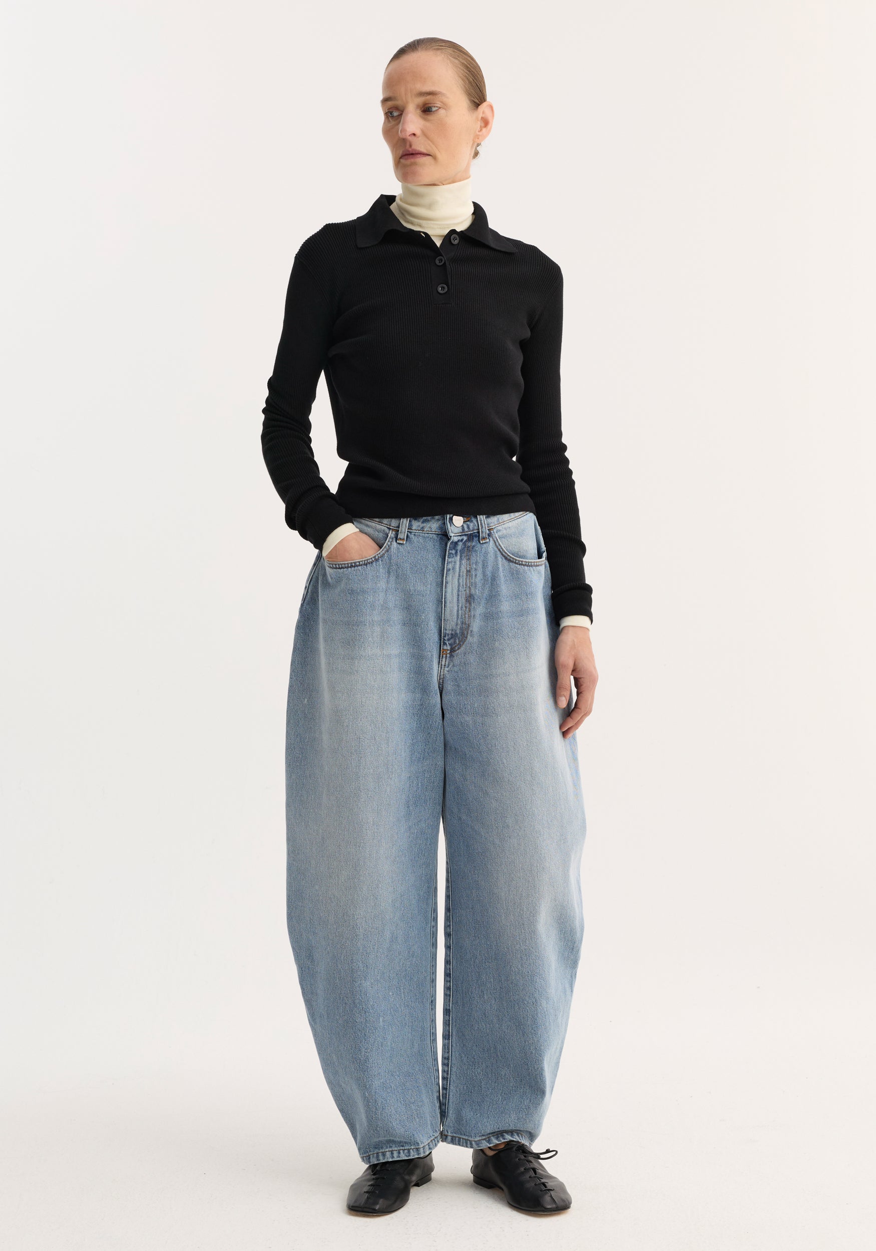 Sculptural Denim Trousers | Classic Blue