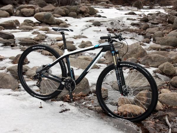 We're only just starting our testing on Trek's new Superfly Elite 29" carbon hardtail. So far it's fast and agile but could use a bit more cush out back.