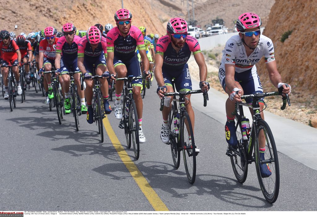 Nelson Oliveira leads Lampre-Merida on the final stage