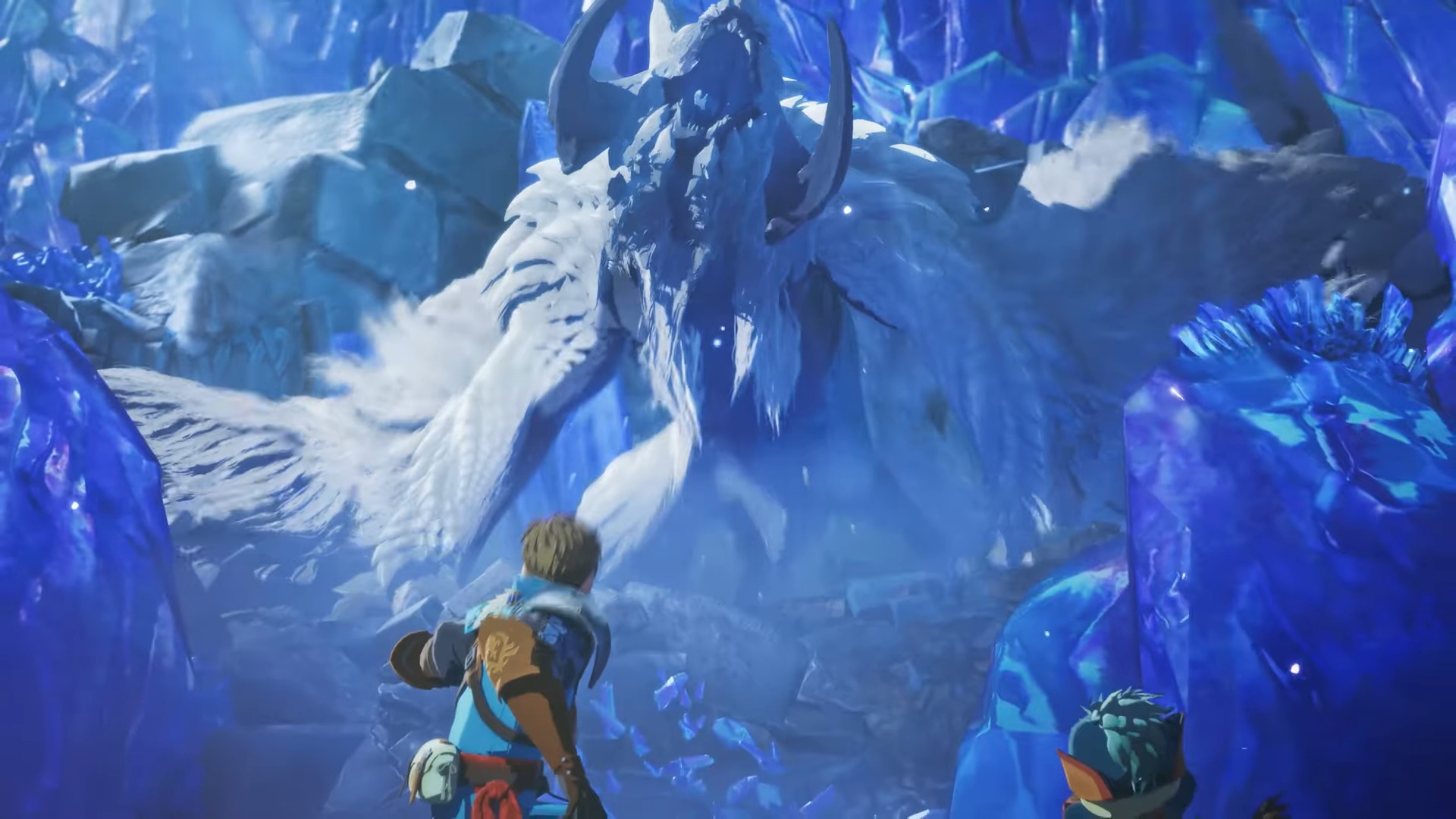 Screenshot of the player encountering Arkveld in Monster Hunter Stories 3: Twisted Reflection.