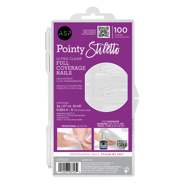 Asp Pointy Stiletto Full Coverage Tips (100 Ct)
