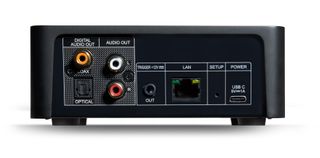 NAD CS1 music streamer back panel inputs shown on white background