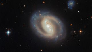 Image of spiral galaxy captured by Hubble Space Telescope.