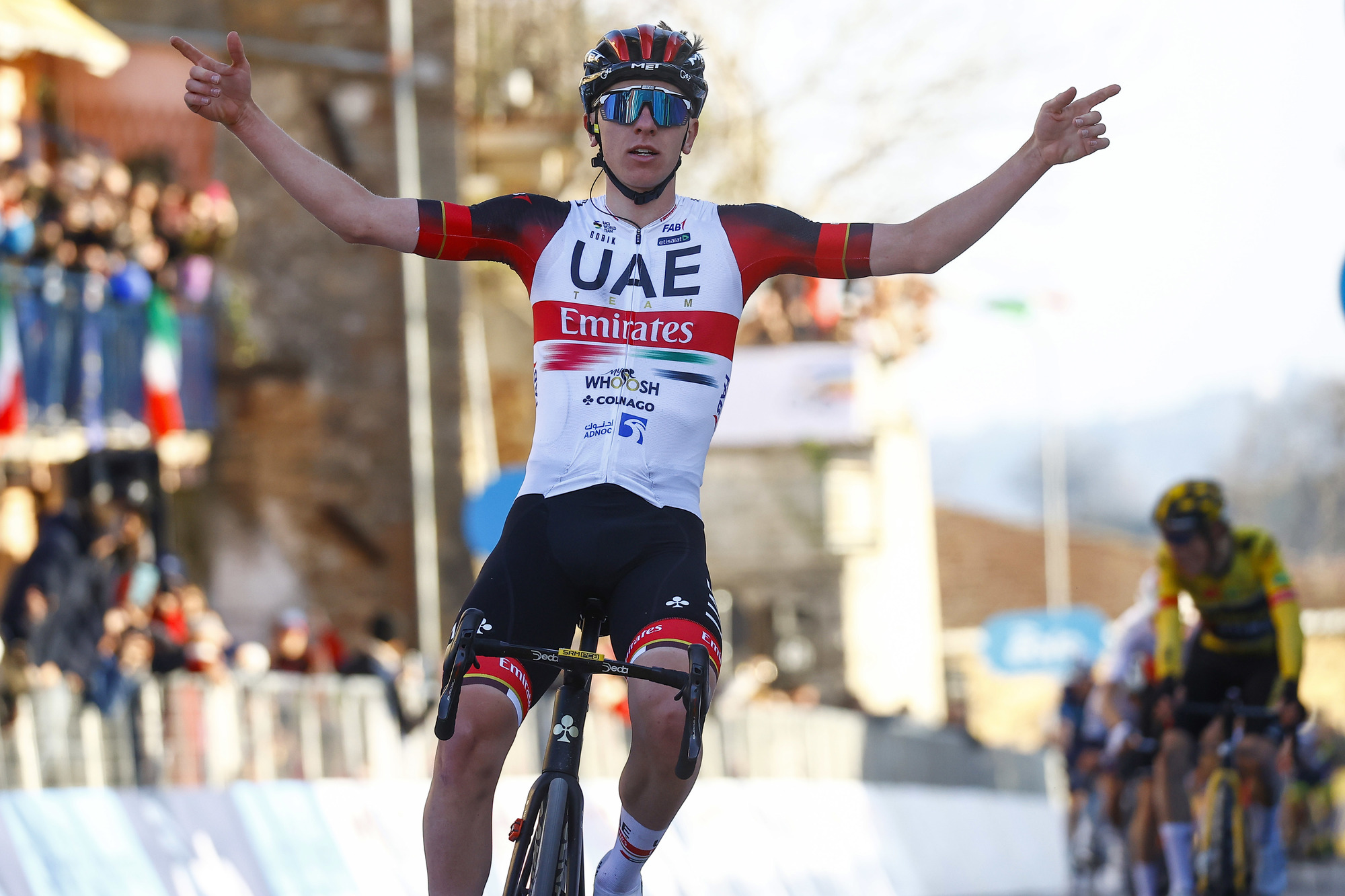 Tirreno Adriatico 2022 - 57th Edition - 4th stage Cascata delle Marmore - Bellante 202 km - 10/03/2022 - Tadej Pogacar (SLO - UAE Team Emirates) - photo Luca Bettini/SprintCyclingAgencyÂ©2022