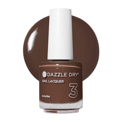 Dazzle Dry Nail Lacquer, Step 3 &amp;ndash; Fringe (0.5 Fl Oz) | a Milk Chocolate Brown &amp;middot; Full Coverage &amp;middot; Cream Finish &amp;middot; Quick-Dry