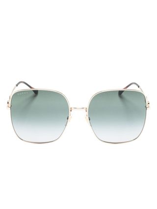 Horsebit Detail Square-Frame Sunglasses