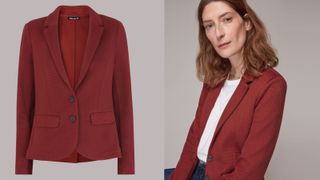 best blazer for women include this 100% cotton jersey blazer from Whistles