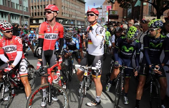 Andr&eacute; Greipel (Lotto-Belisol) at the startline
