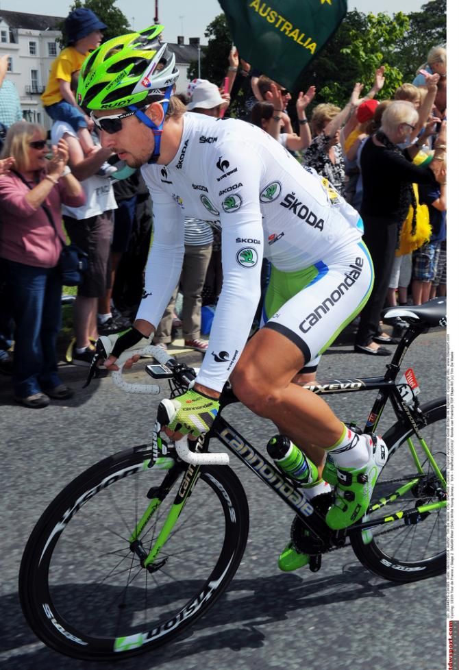 Peter Sagan clad in white