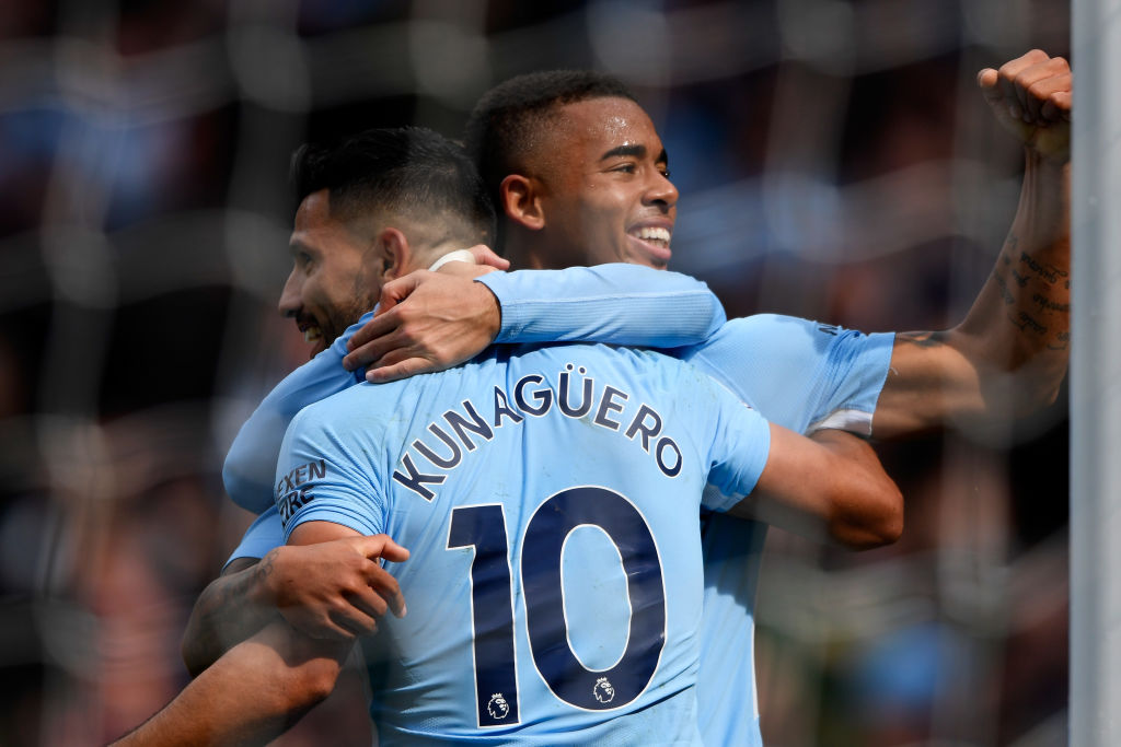 Gabriel Jesus shared the front line with Sergio Aguero at Manchester City
