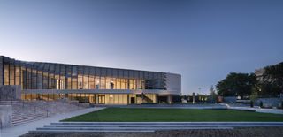 Joslyn Art Museum new building at dusk