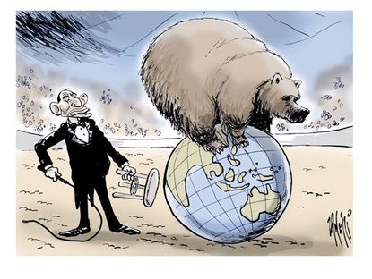 Political cartoon Obama Russia