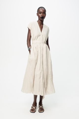 Zw Collection Belted Wrinkled Dress