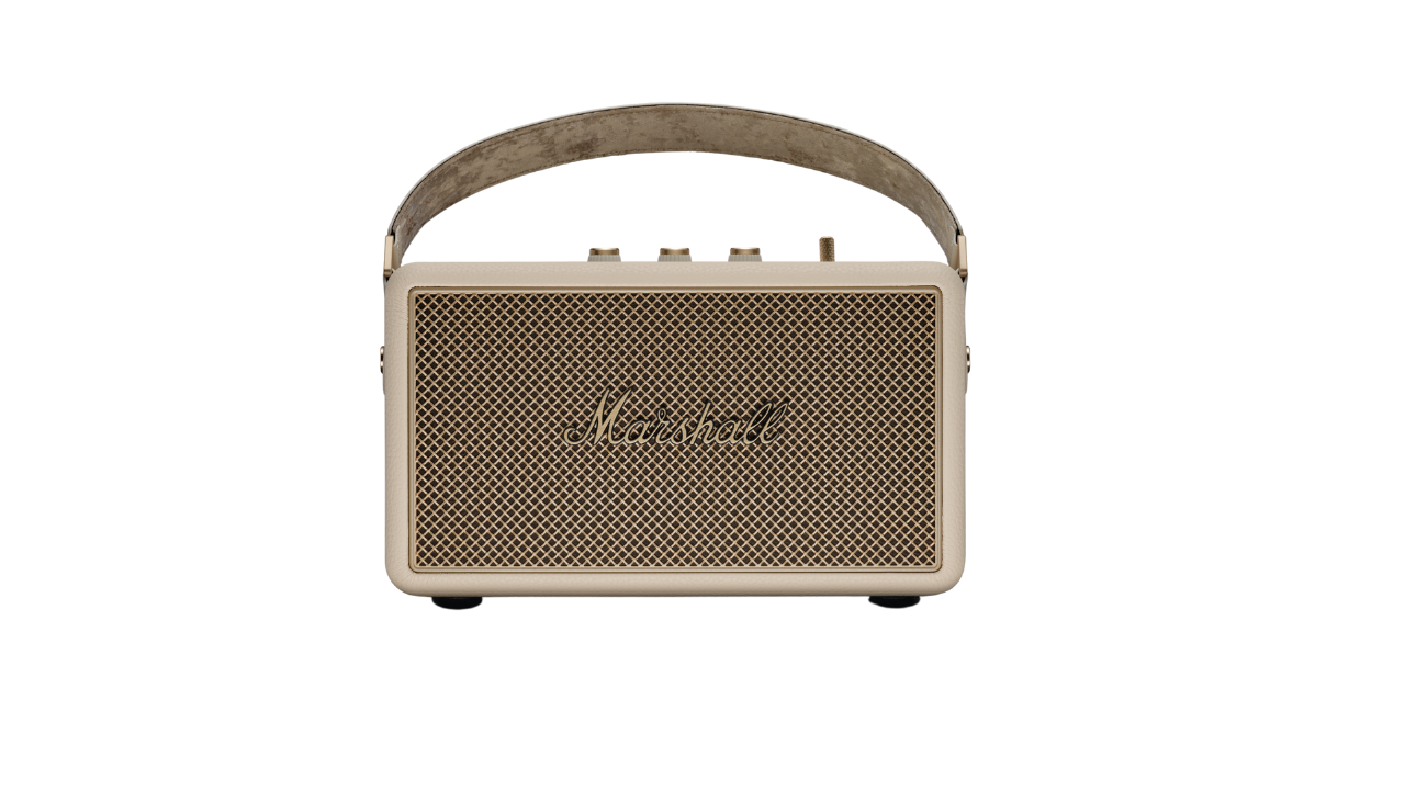 an image of the Marshall Kilburn III speaker in cream against a white background