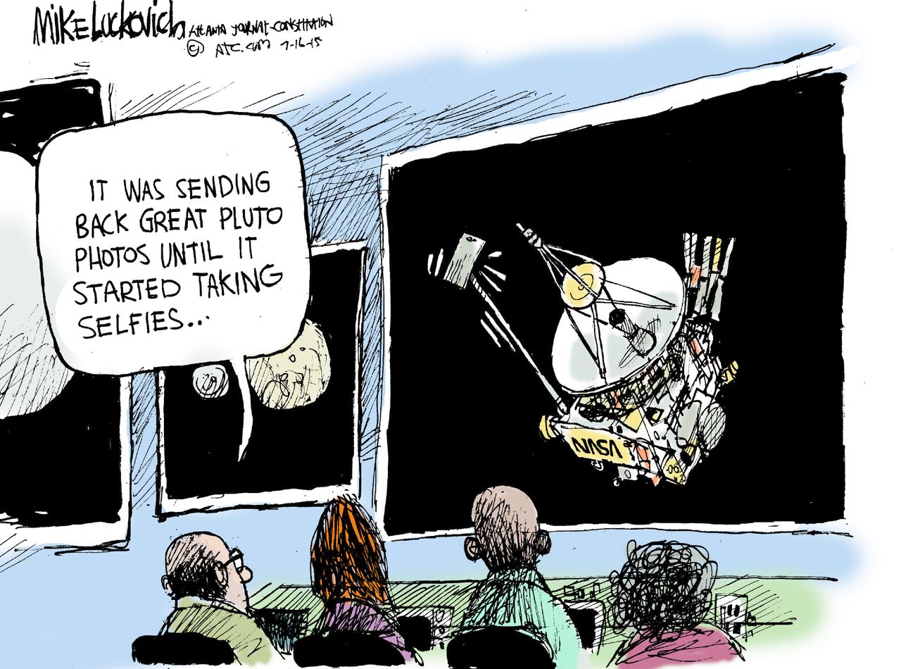 Editorial cartoon Space Pluto