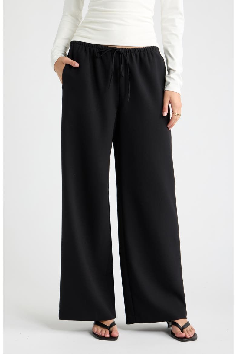 Icon Twill Pull-On Wide Leg Pants