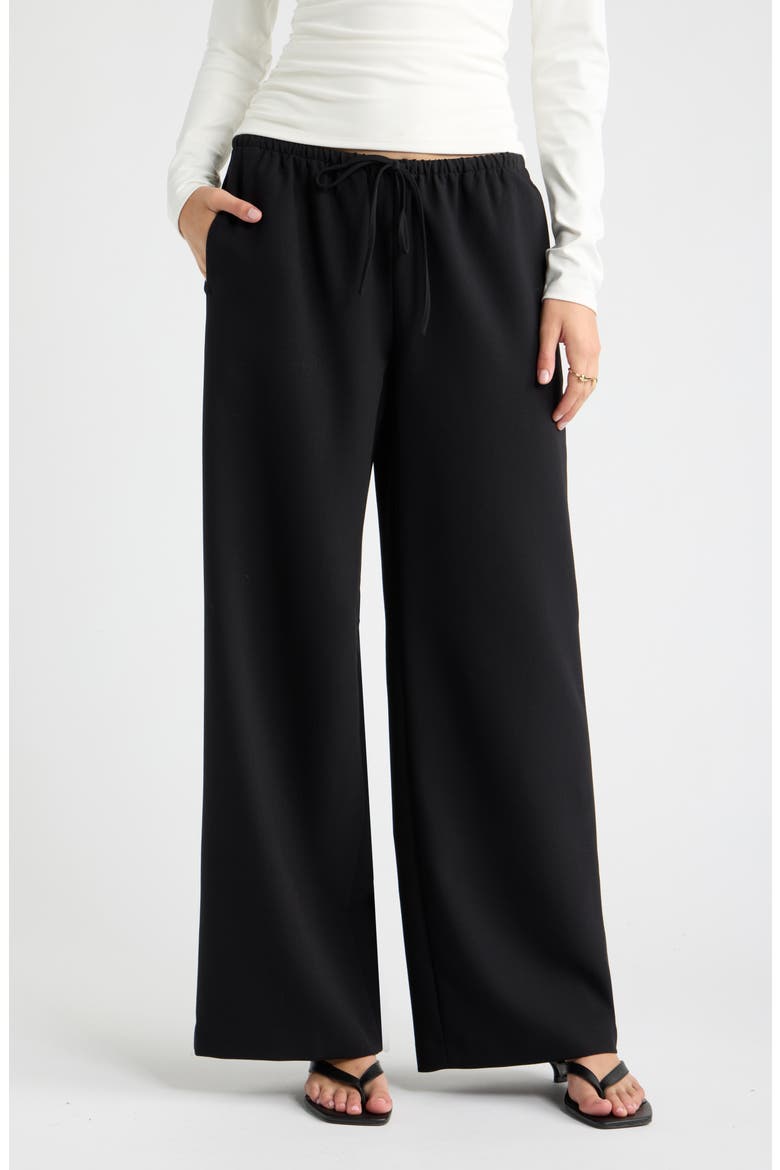 Icon Twill Pull-On Wide Leg Pants