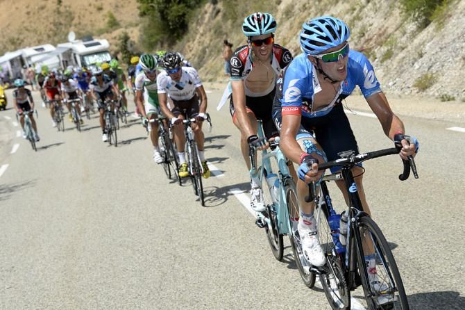 Ramunas Navardauskas (Garmin Sharp) leads the breakaway on stage 16